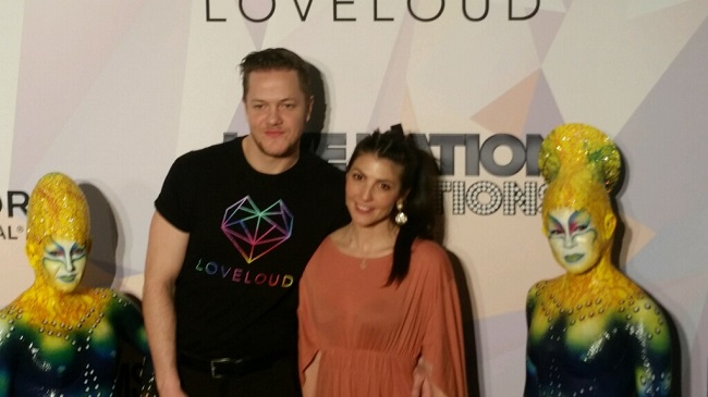 Imagine Dragon frontman Dan Reynolds, his wife Aja, and two performers from KA at the MGM Grand
