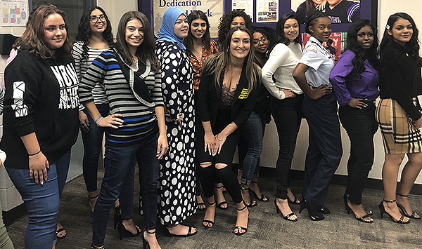 Haley Pavone with students at Durango High School