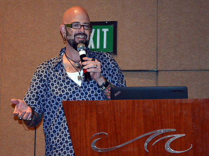 Jackson Galaxy debuts his new cat product line at SuperZoo 2014 at Mandalay Bay
